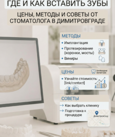 Где и как вставить зуб или зубы: цены, методы и советы от стоматолога в Димитровграде